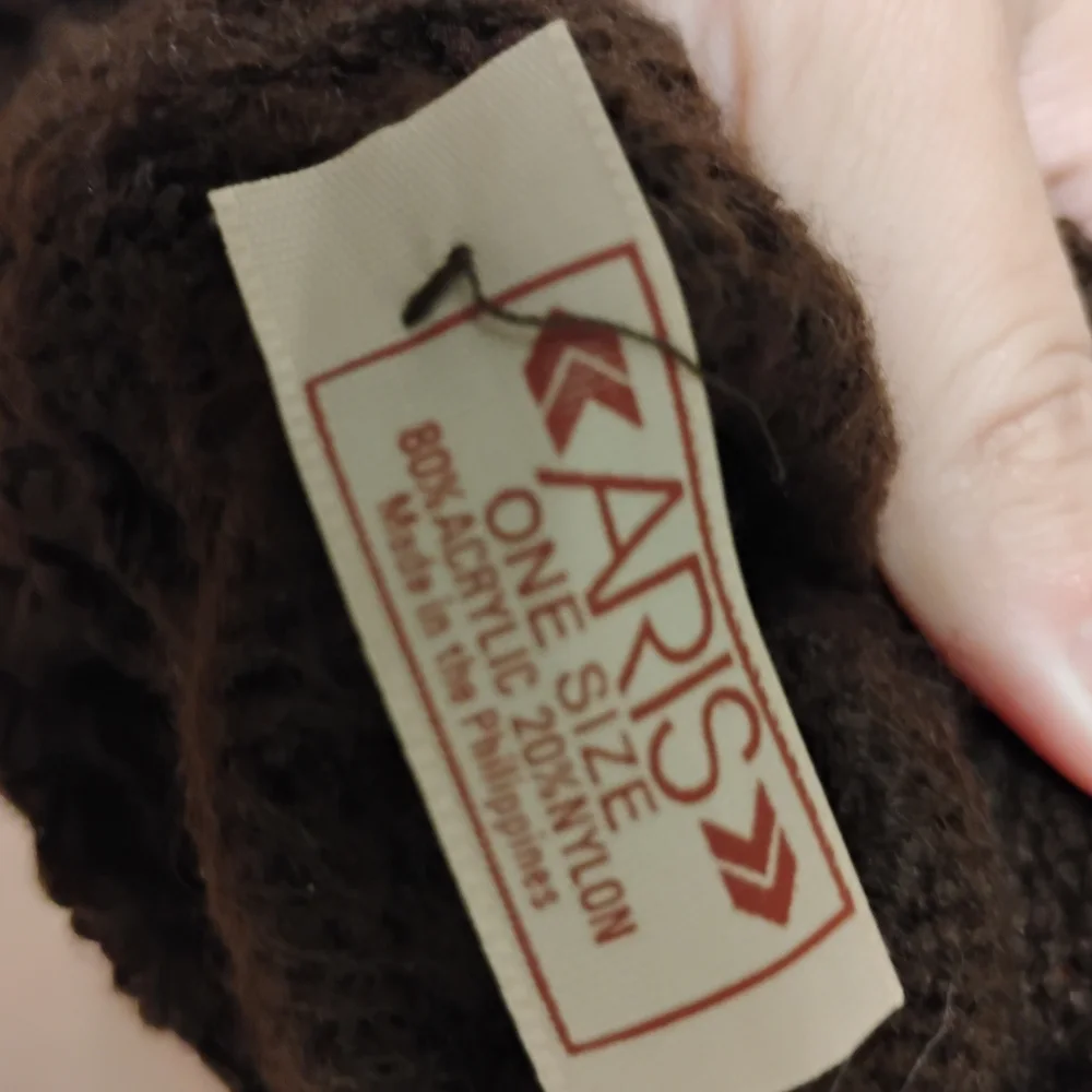NWOT Aris Women's Brown Knit Acrylic Blend Gloves One Size